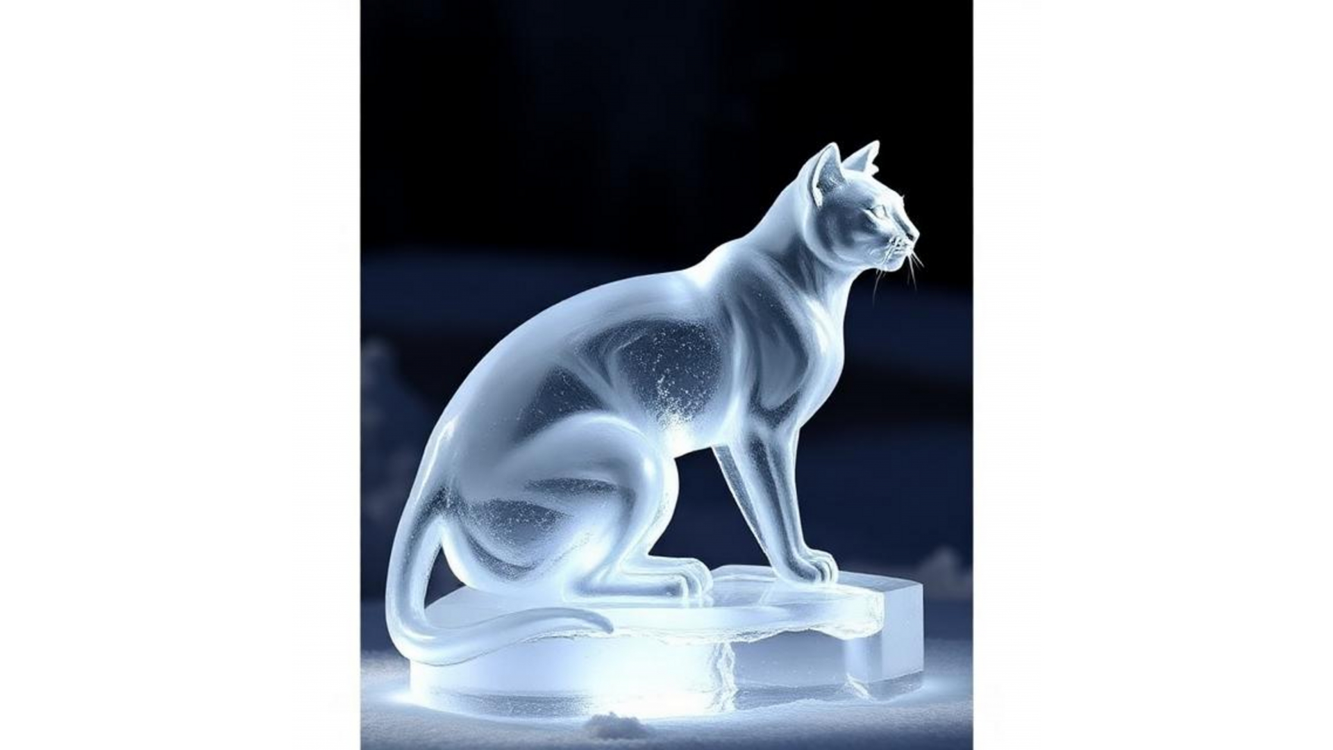 Gato de Cristal: Elegancia en la Oscuridad